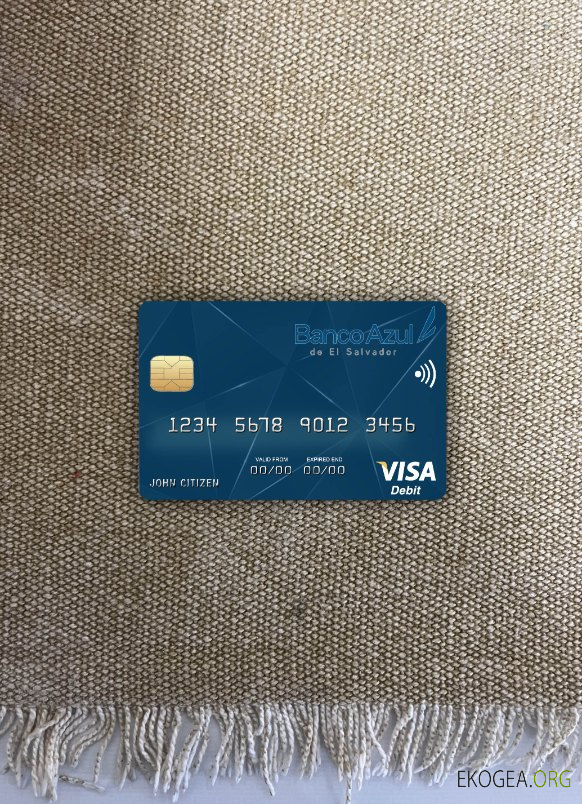 El Salvador Banco Azul de El Salvador carte de débit visa photolook , avant